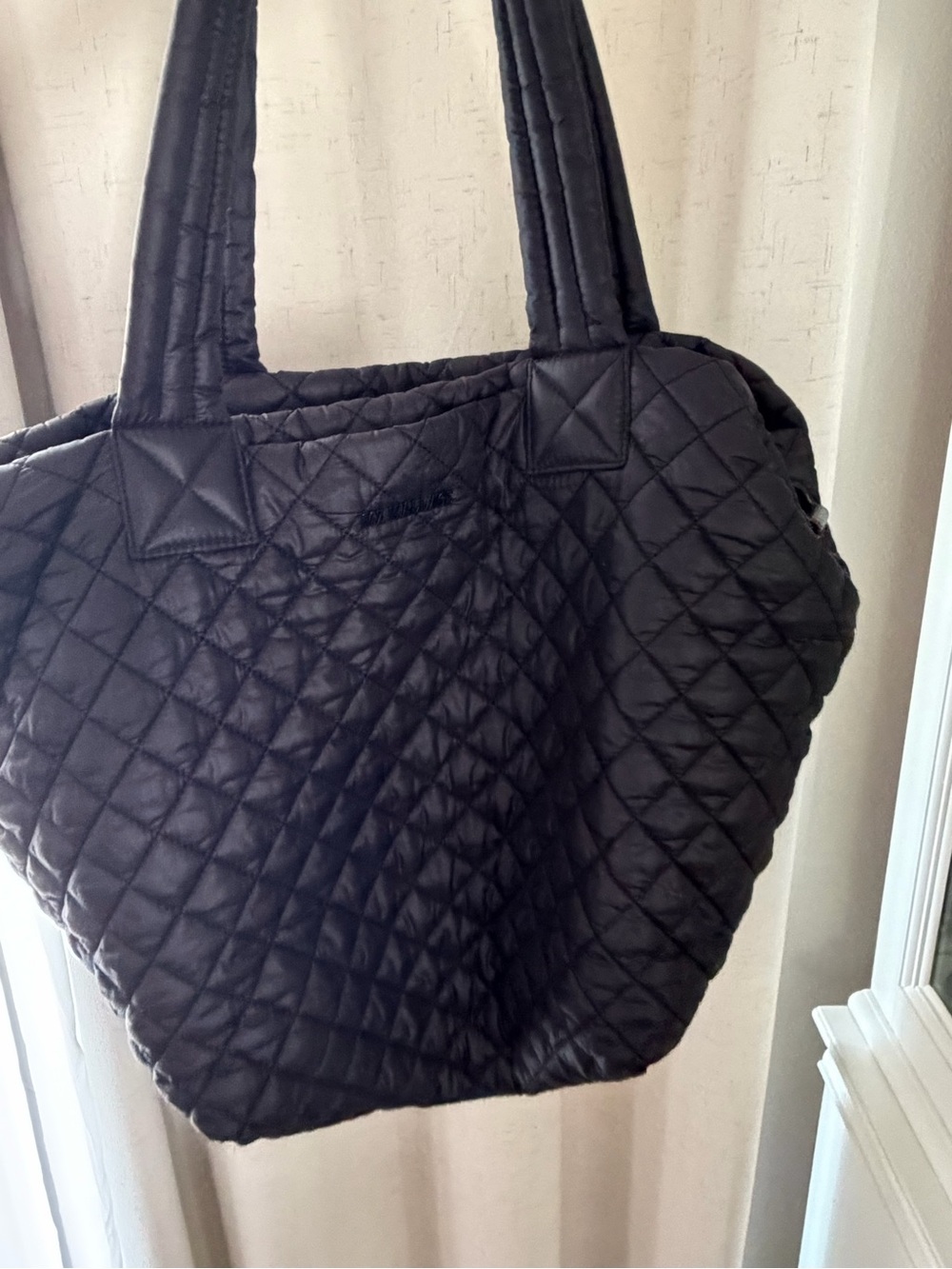 MZ Wallace Black Quilted Nylon Tote